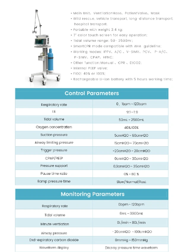 Transport Ventilator - Portable and Transport
